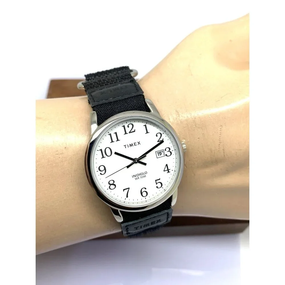 Timex Men's Watch TW2U84900 Easy Reader Quartz Indiglo White Dial Nylon 35mm
